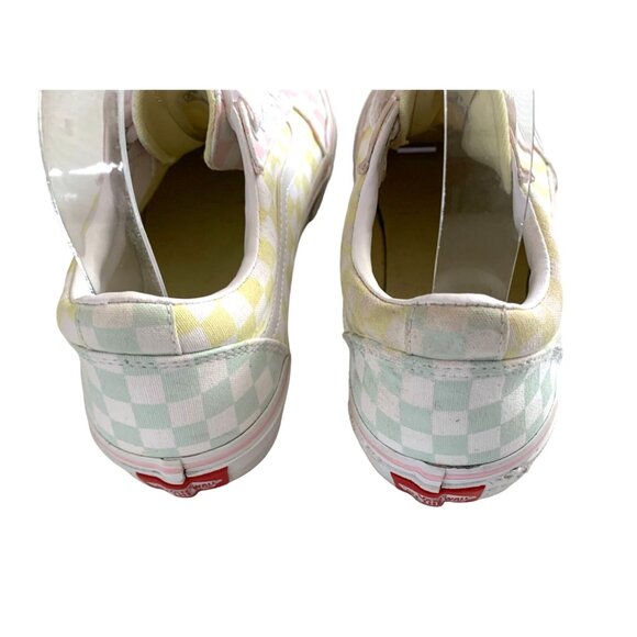 Vans Off the Wall Womens Missy Size 6 Sneaker Shoes Lace Tie Up Yellow Pink Gree - Picture 5 of 6